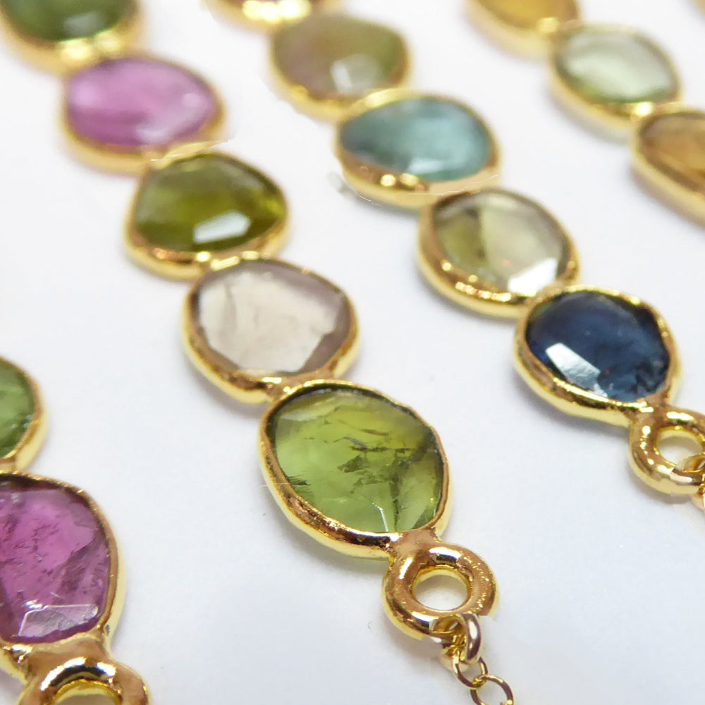 Tourmaline Lariat Necklace For Women With Mixed Colors