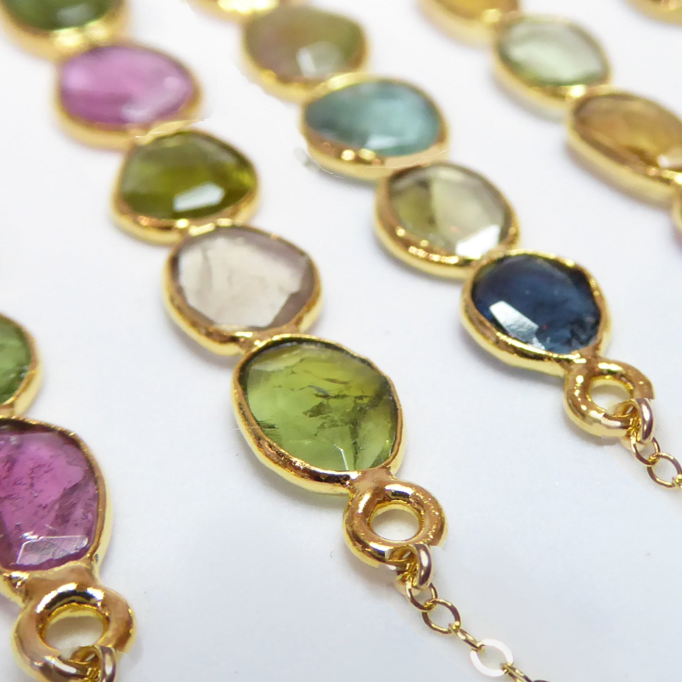 Tourmaline Lariat Necklace For Women With Mixed Colors