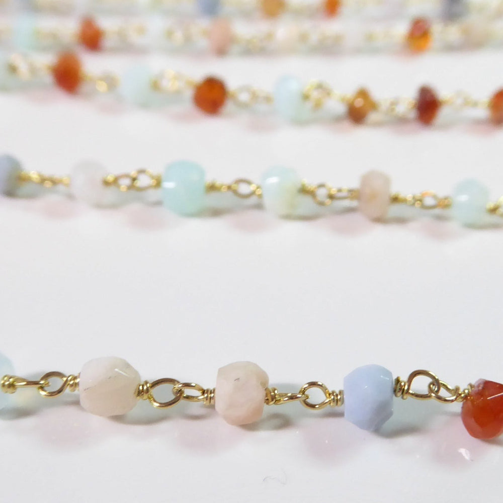 Multi Color Peruvian Opal Gemstone Choker Necklace For Women