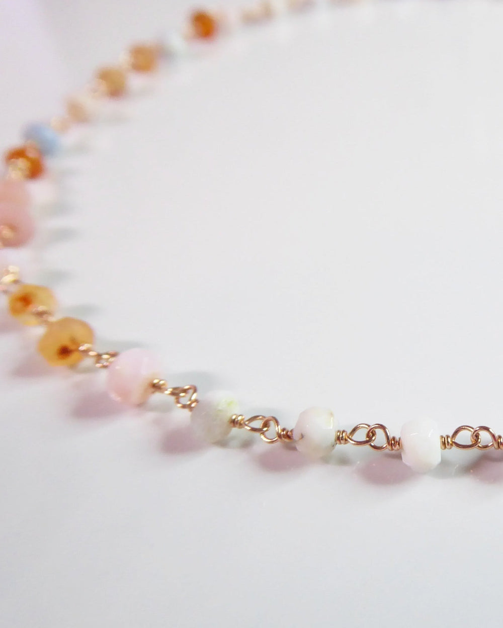 Multi Color Peruvian Opal Gemstone Choker Necklace For Women