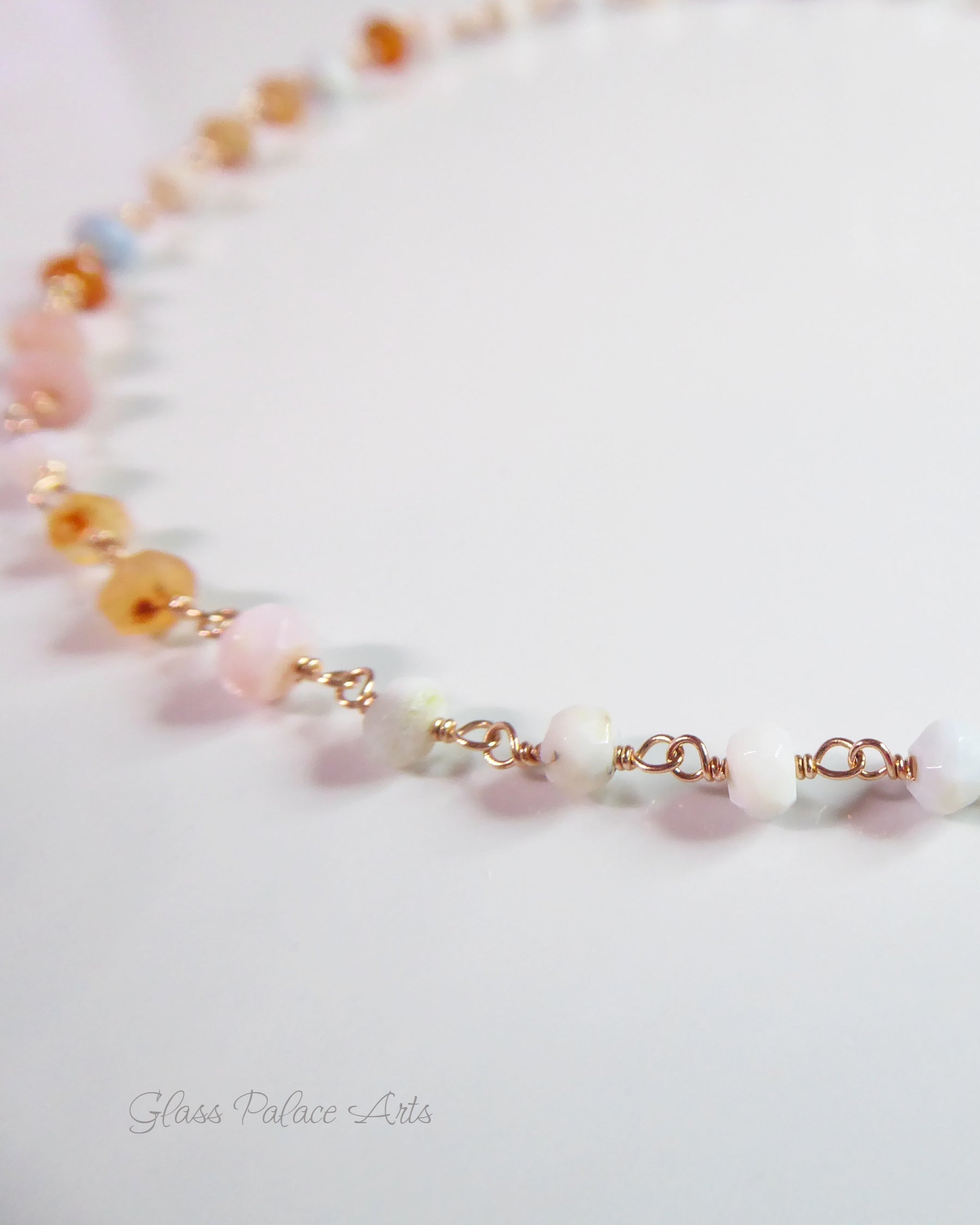 Multi Color Peruvian Opal Bracelet For Women - Sterling Silver or Gold