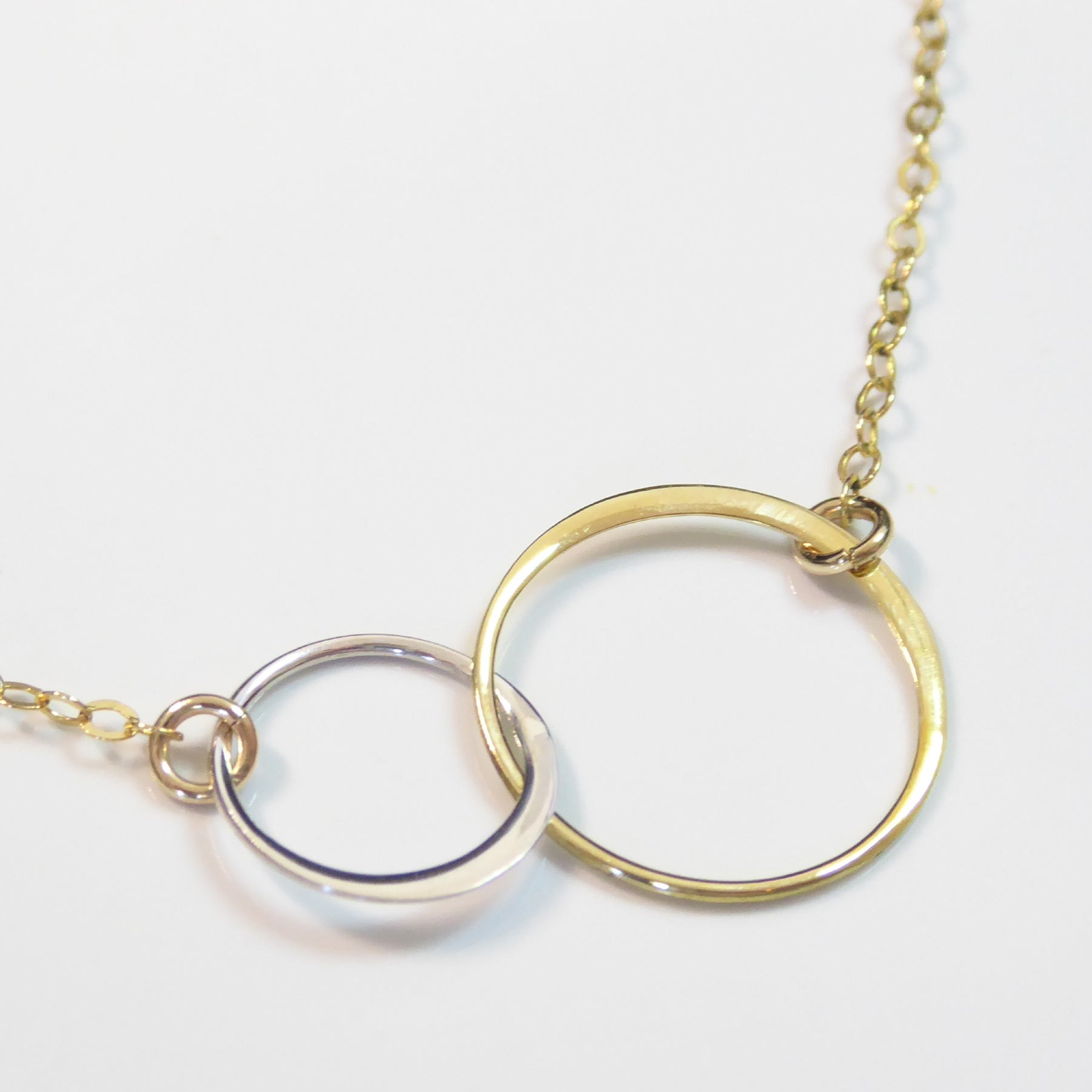 Silver and Gold Mixed Metal Infinity Circle Necklace For Women