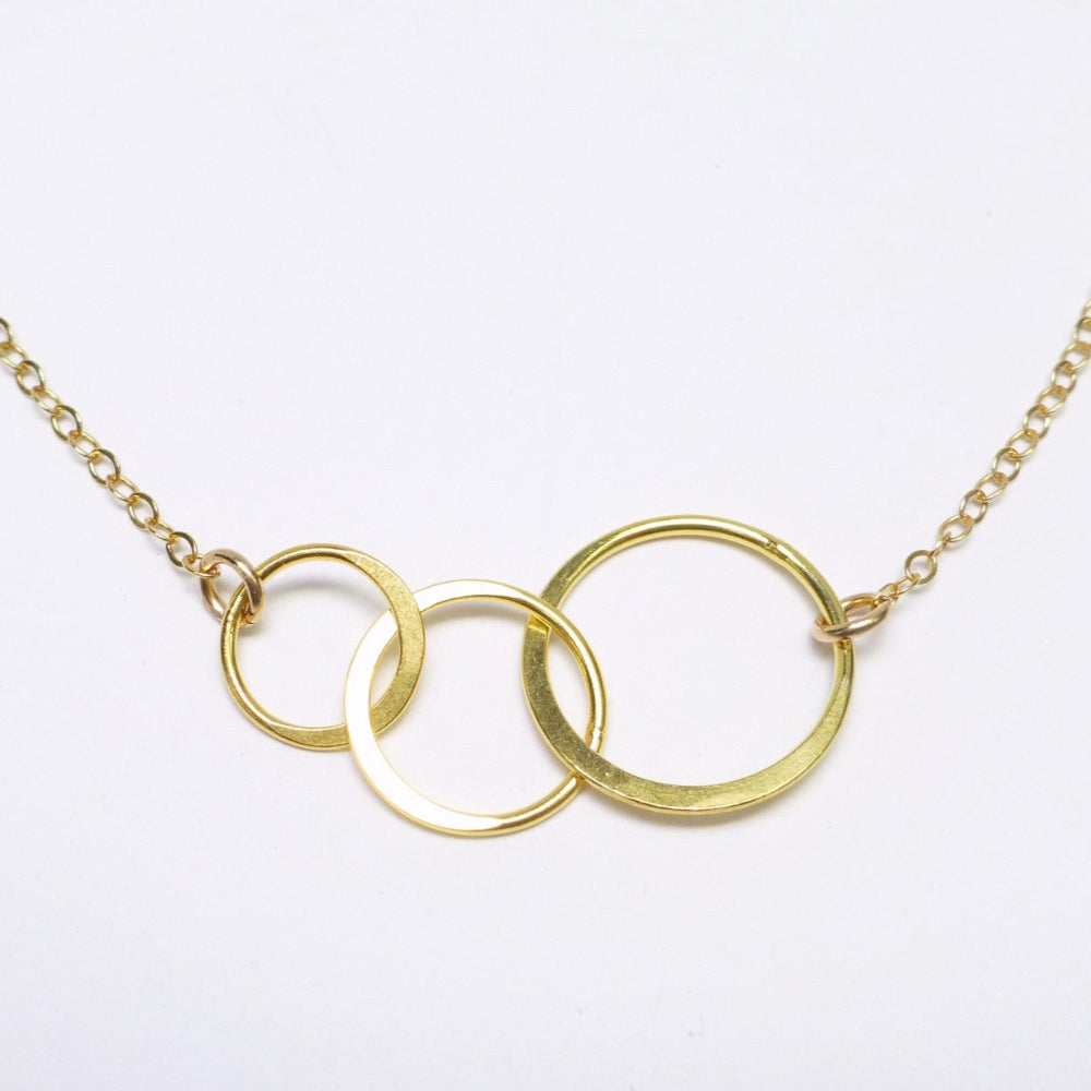 Three Interlocking Circle Infinity Necklace For Women