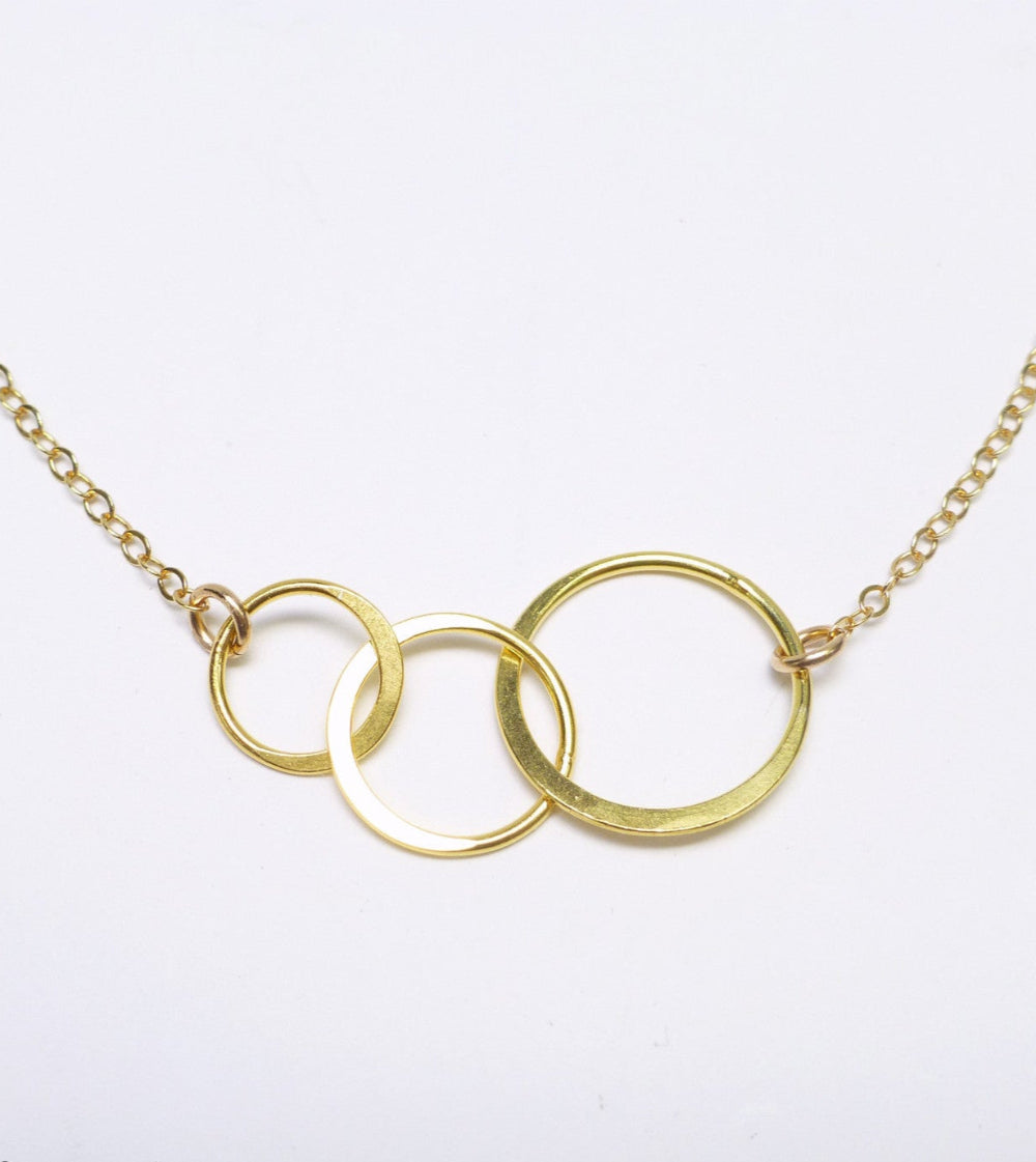 Three Interlocking Circle Infinity Necklace For Women