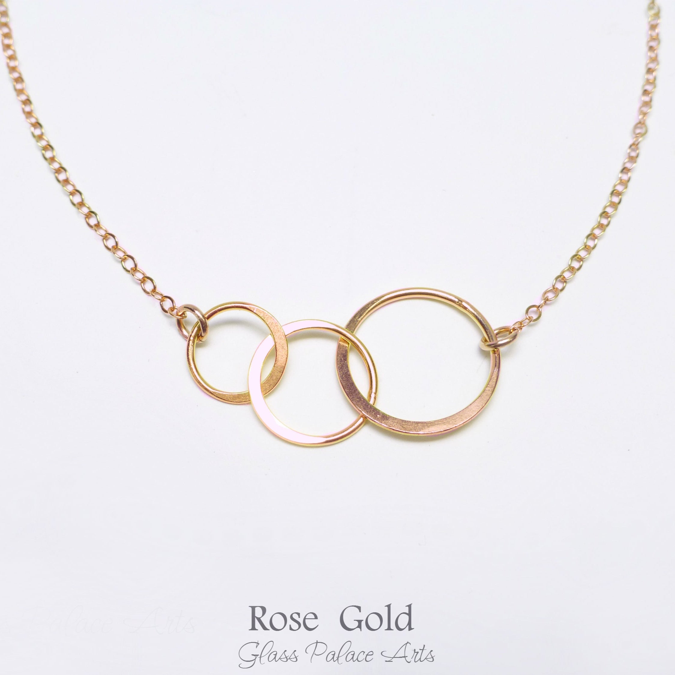 Three Circles Interlocking Eternity Necklace On Sisters Message Card