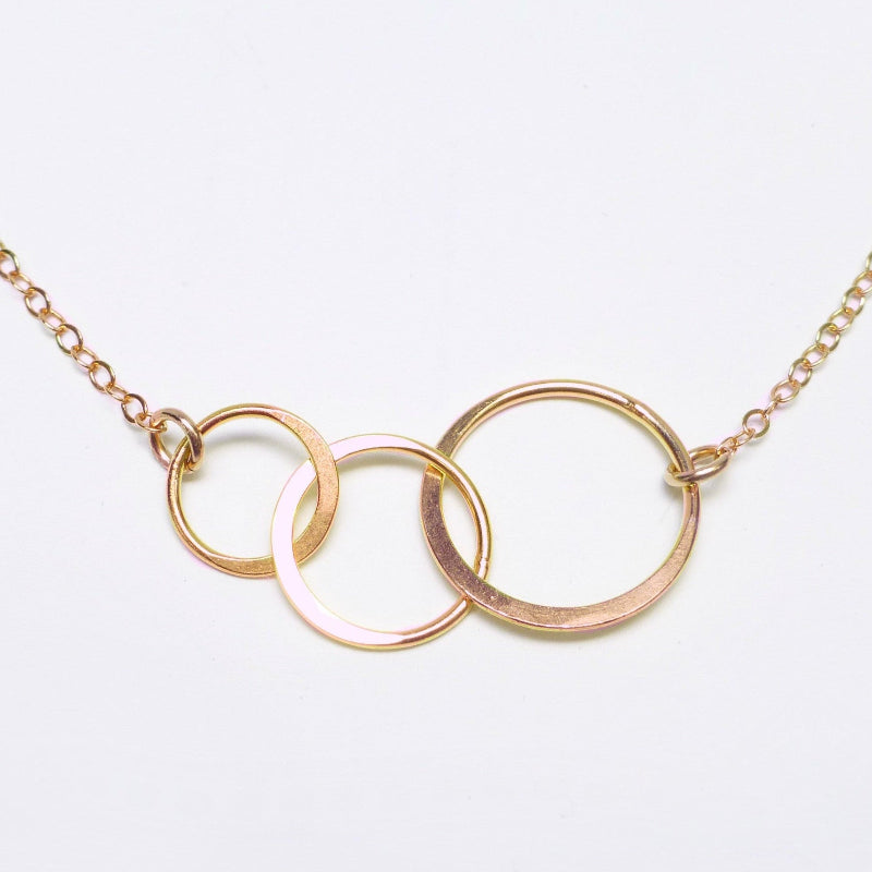 Three Interlocking Circle Infinity Necklace For Women