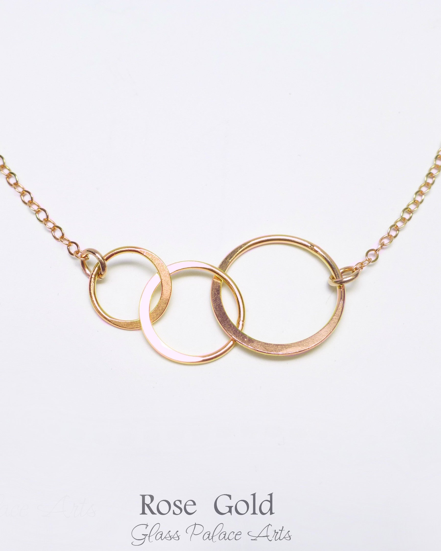 Three Interlocking Circle Infinity Necklace For Women