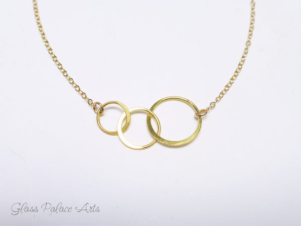 Three Circle Infinity Necklace For Women - Gold, Rose Gold, or Sterling Silver
