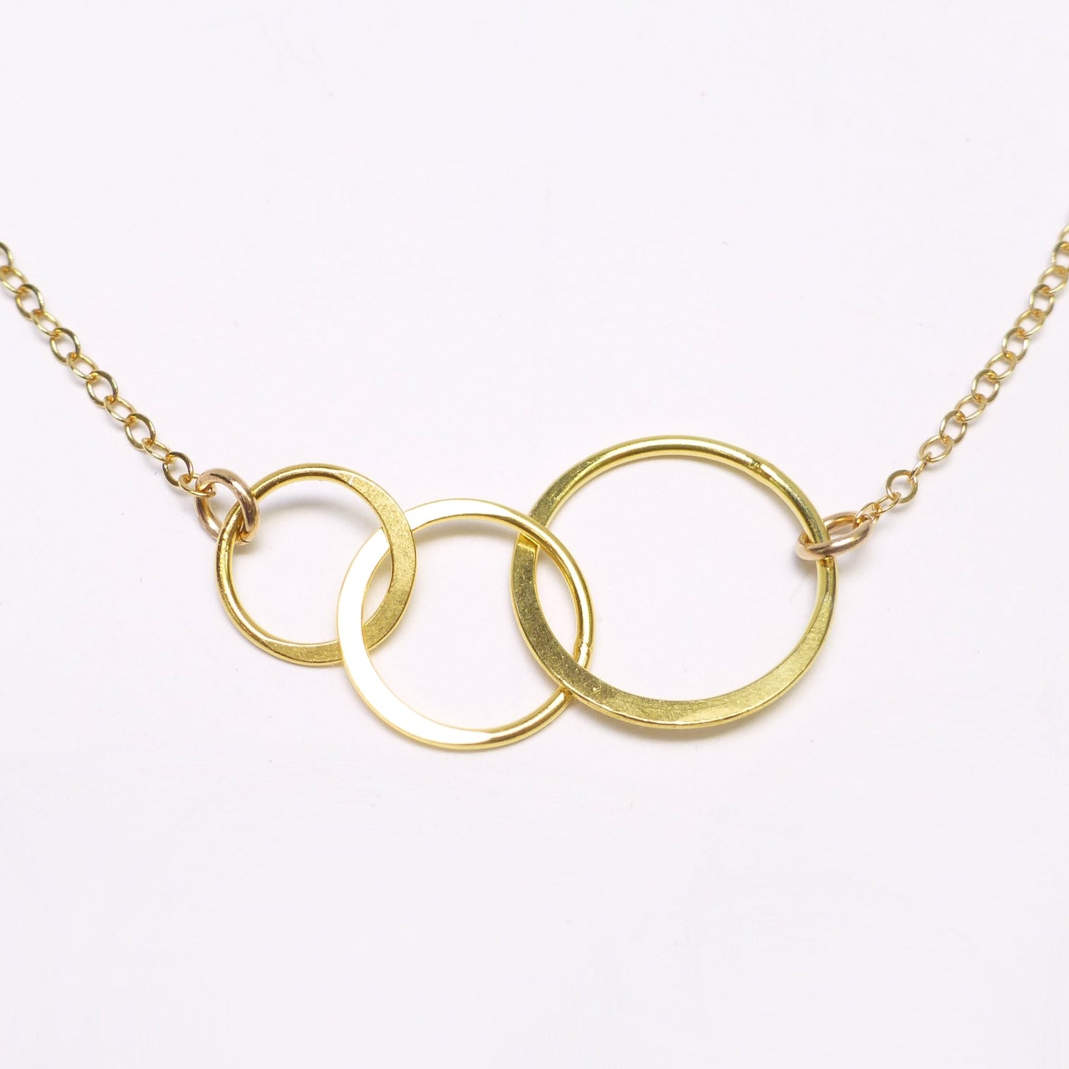 Gold Three Circle Infinity Necklace For Women