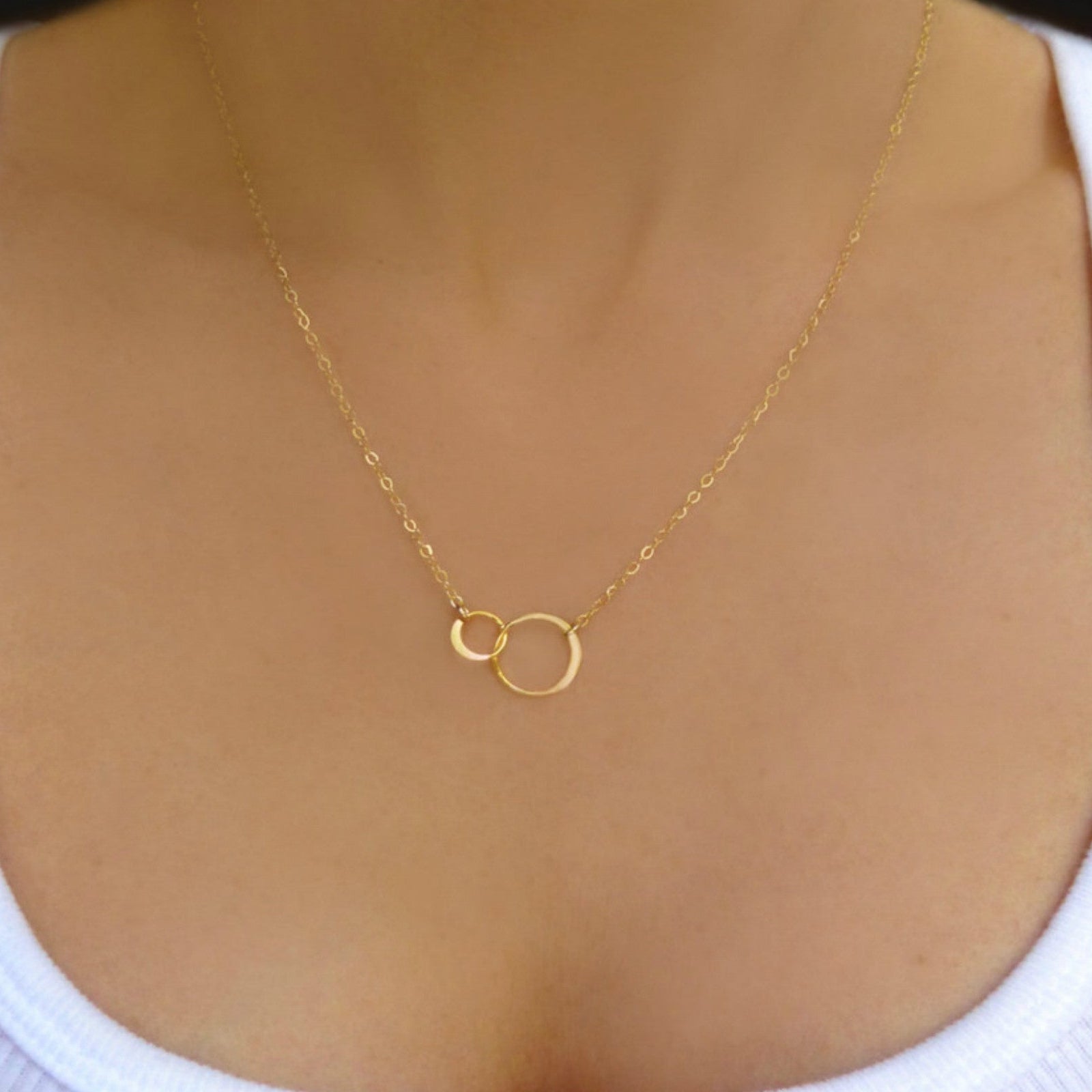Small Sterling Silver Infinity Necklace With Interlocking Circles