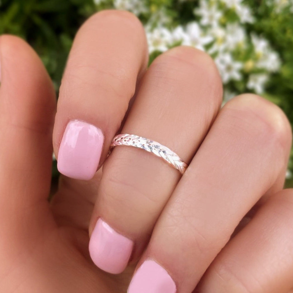 Braided Sterling Silver Ring, Triple Weaved 2.5mm Ring