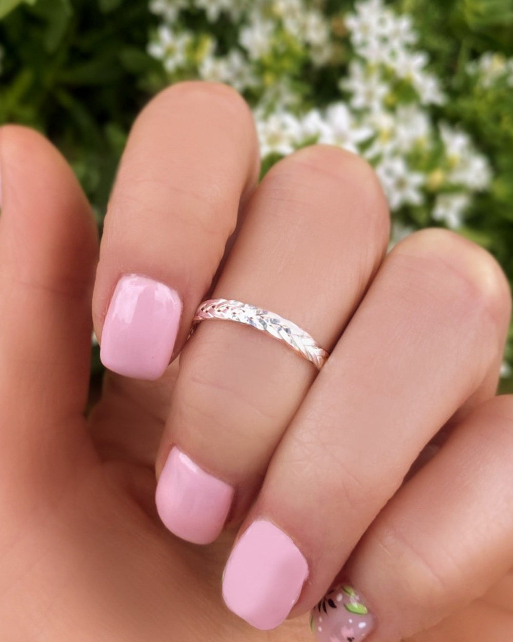 Braided Sterling Silver Ring, Triple Weaved 2.5mm Ring