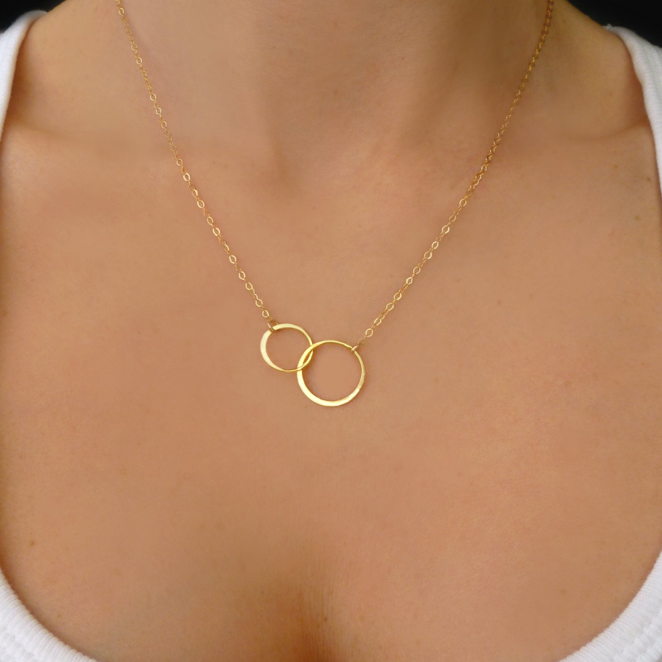 Gold Linked Circle Infinity Necklace For Women