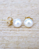 Freshwater Pearl Stud Earrings For Women - 14k Gold Fill