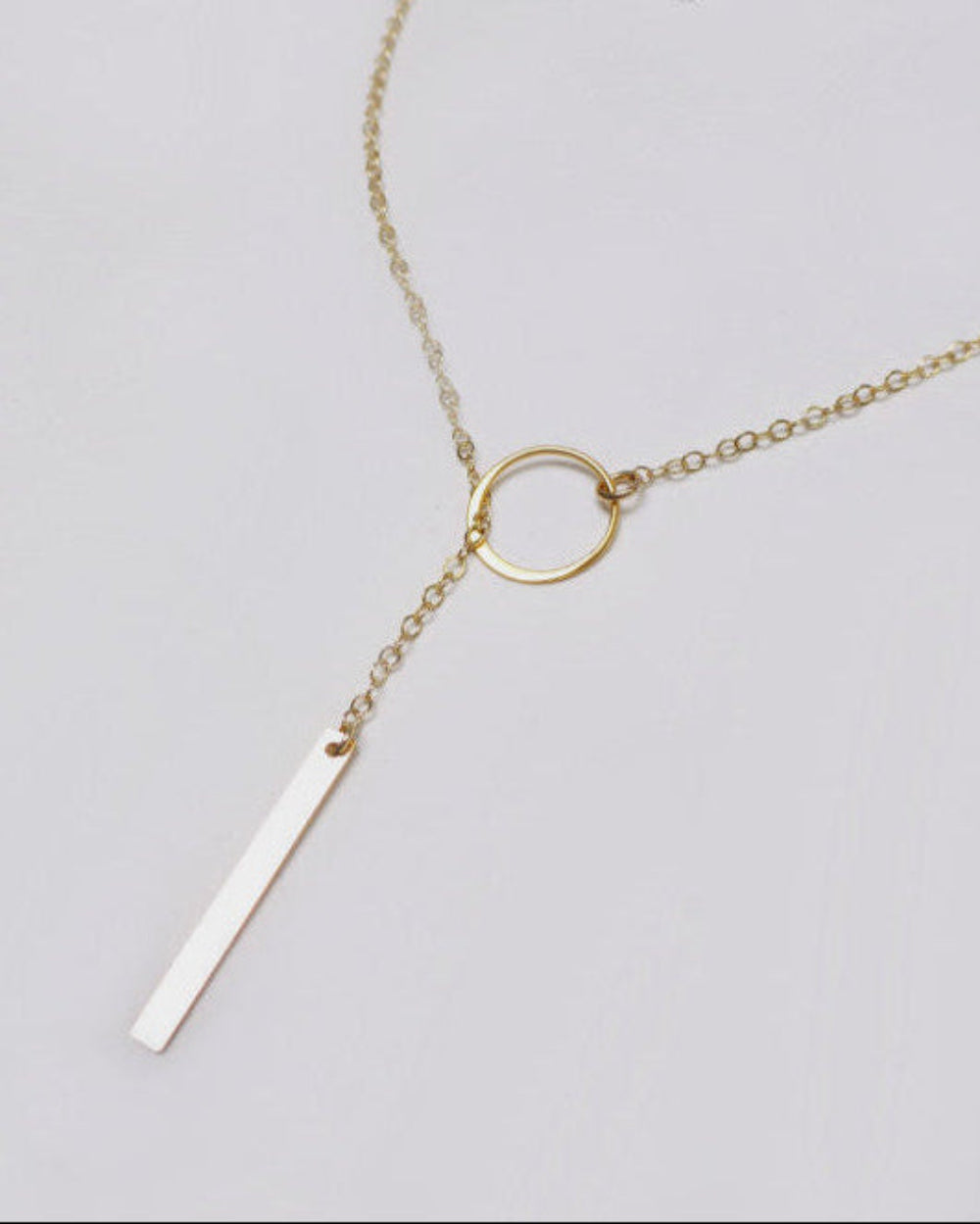 Lariat Necklace For Women With Vertical Bar Y Drop