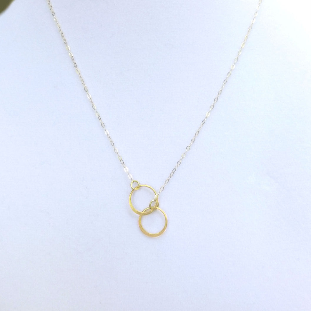 Infinity Lariat Necklace With Small Circles- Sterling Silver, Gold or Rose Gold