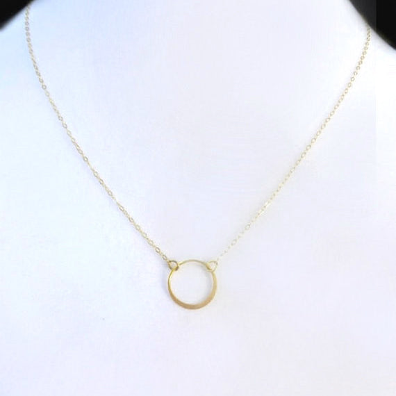 Minimalist Circle Necklace With Infinity Pendant - Gold