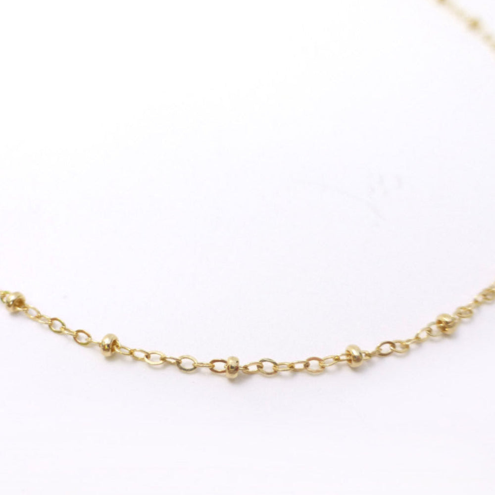 Gold Dotted Satellite Chain Necklace For Women