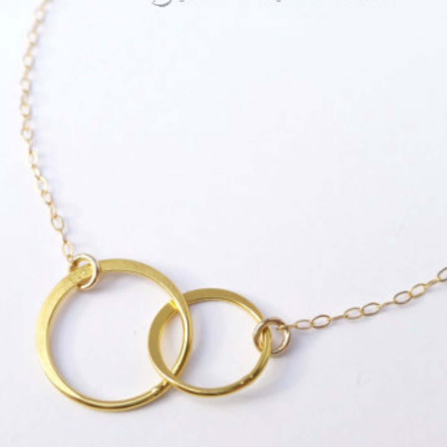 Gold Linked Circle Infinity Necklace For Women