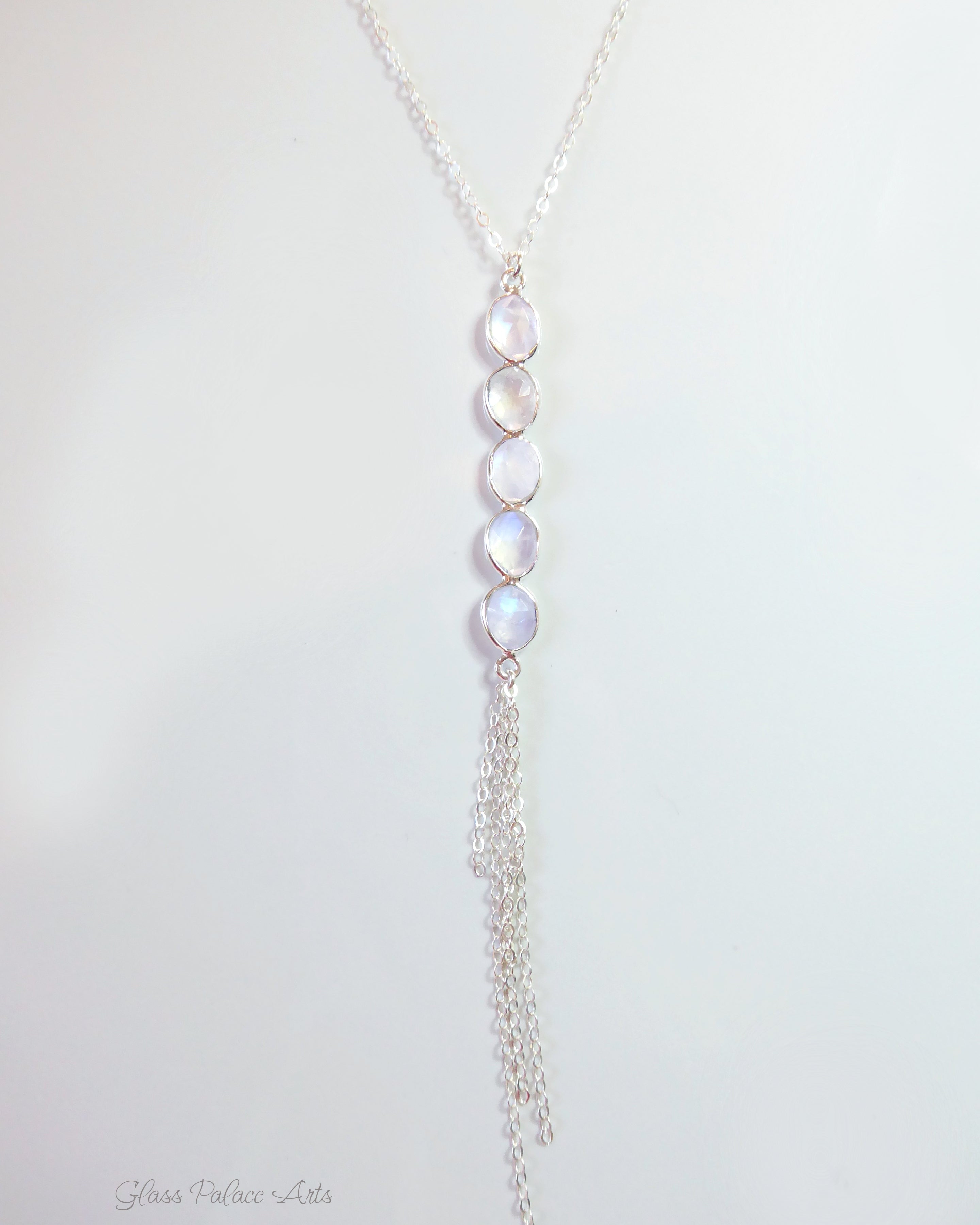 Moonstone Necklace With Gemstone Pendant Drop - 14k Gold Fill or Sterling Silver