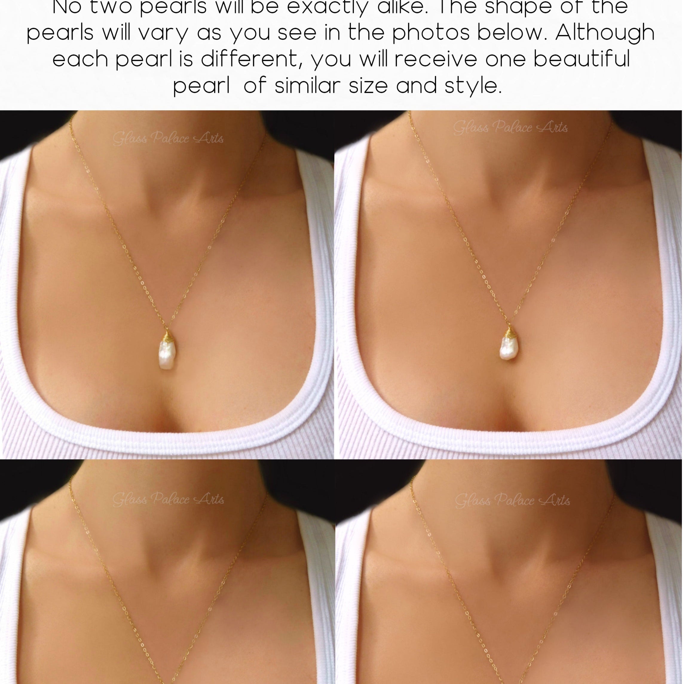 Baroque freshwater pearl pendant necklace