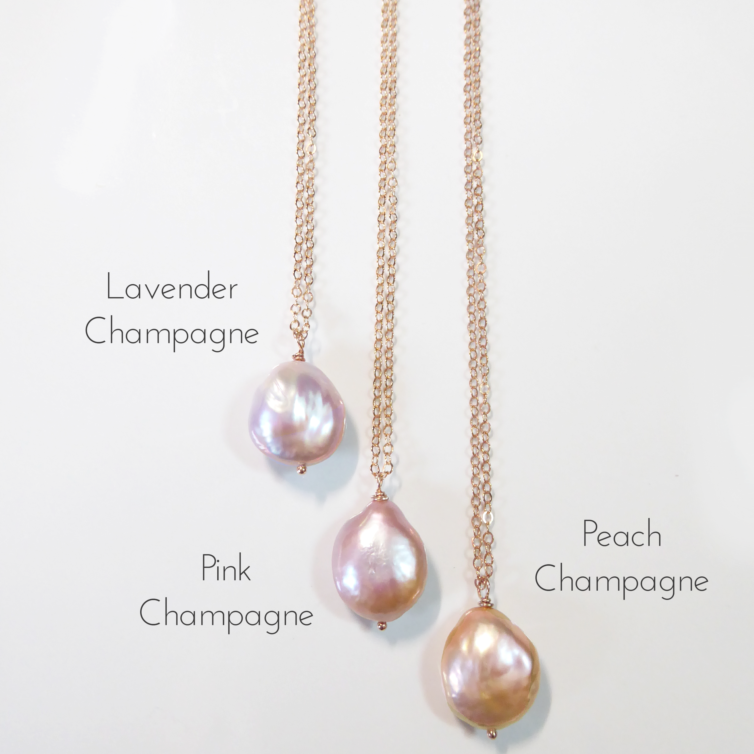 Champagne Pink Baroque Pearl Necklace For Women - Natural Freshwater Pearls