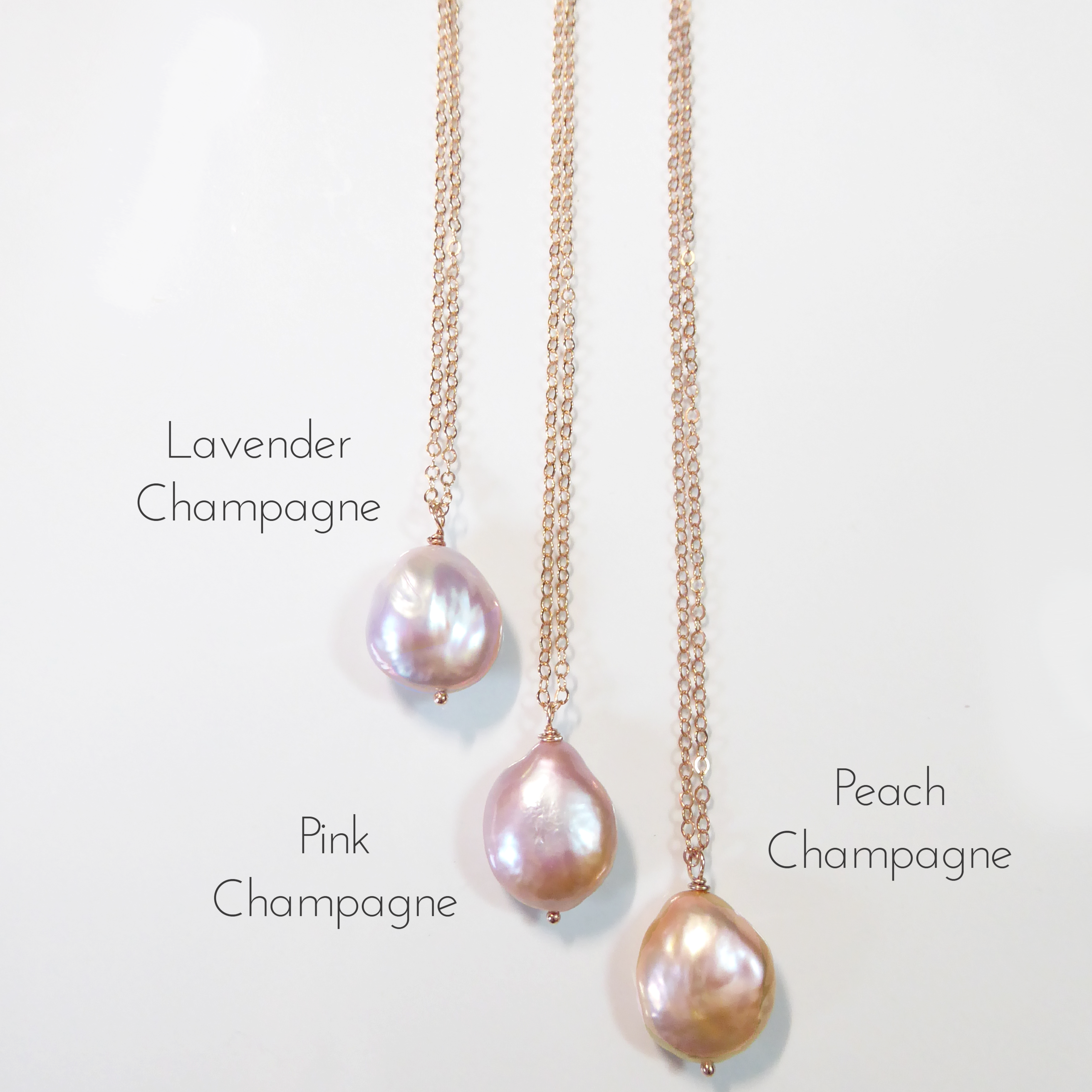 Champagne Pink Baroque Pearl Necklace For Women - Natural Freshwater Pearls