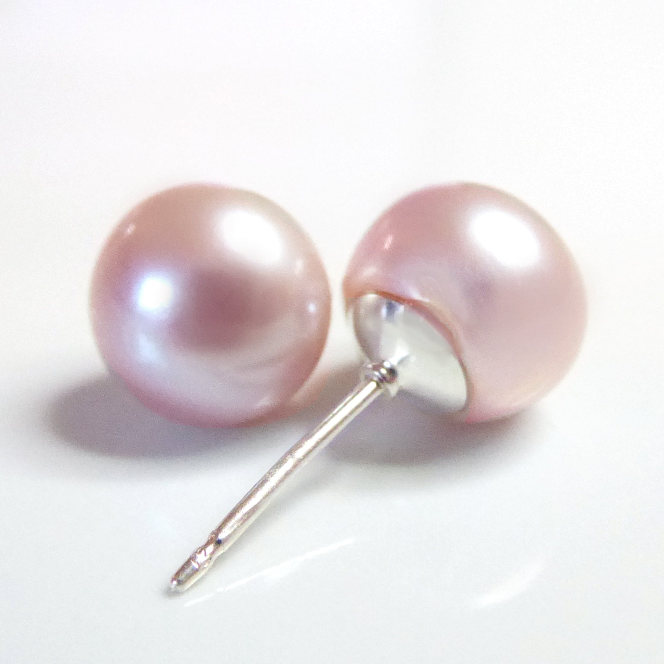 Freshwater Pearl Champagne Pink Stud Earrings