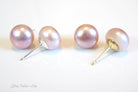 Freshwater Pearl Champagne Pink Stud Earrings
