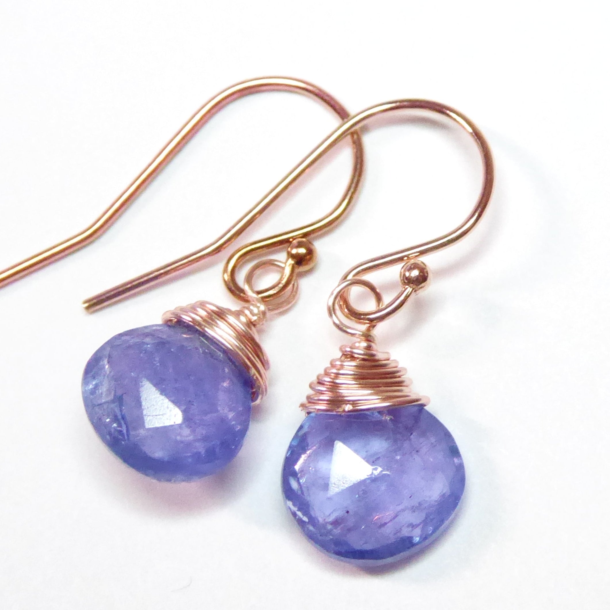 Genuine Tanzanite Teardrop Earrings With Gemstone Dangle