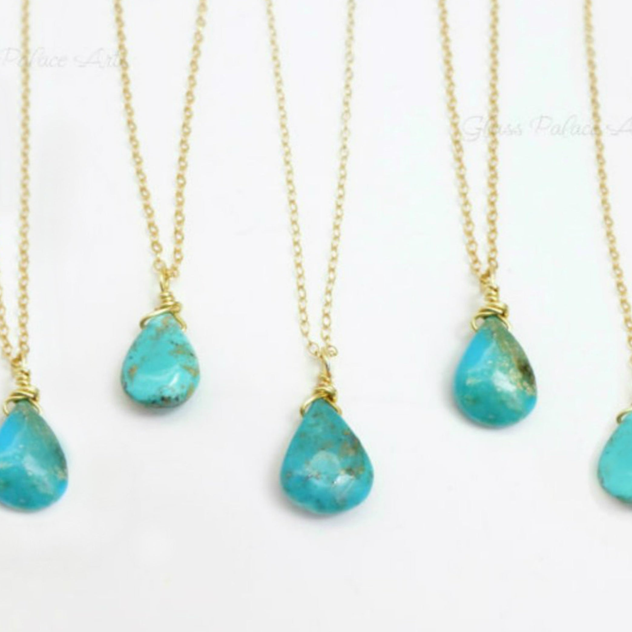 Sleeping Beauty Turquoise Multi Strand Necklace - Sterling Silver or 14k Gold Fill