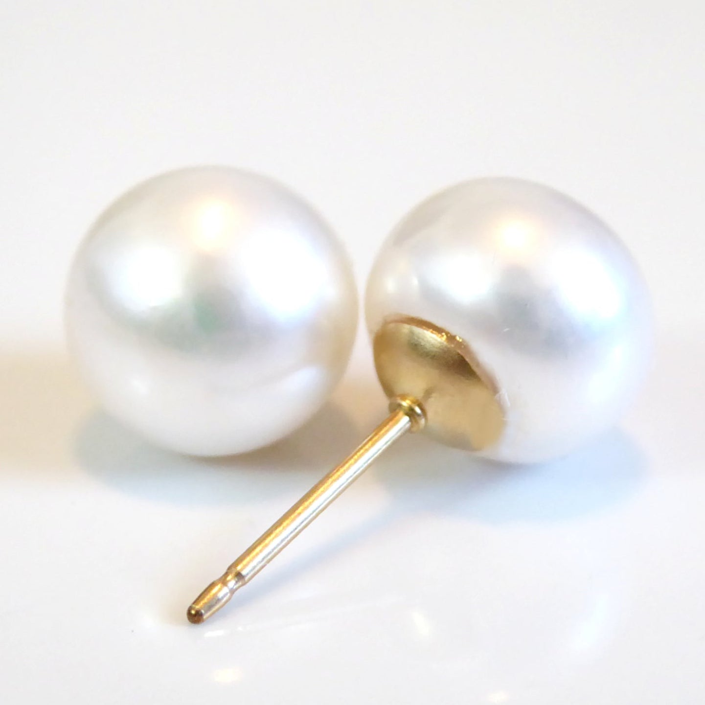 Freshwater Pearl Stud Earrings For Women - 14k Gold Fill
