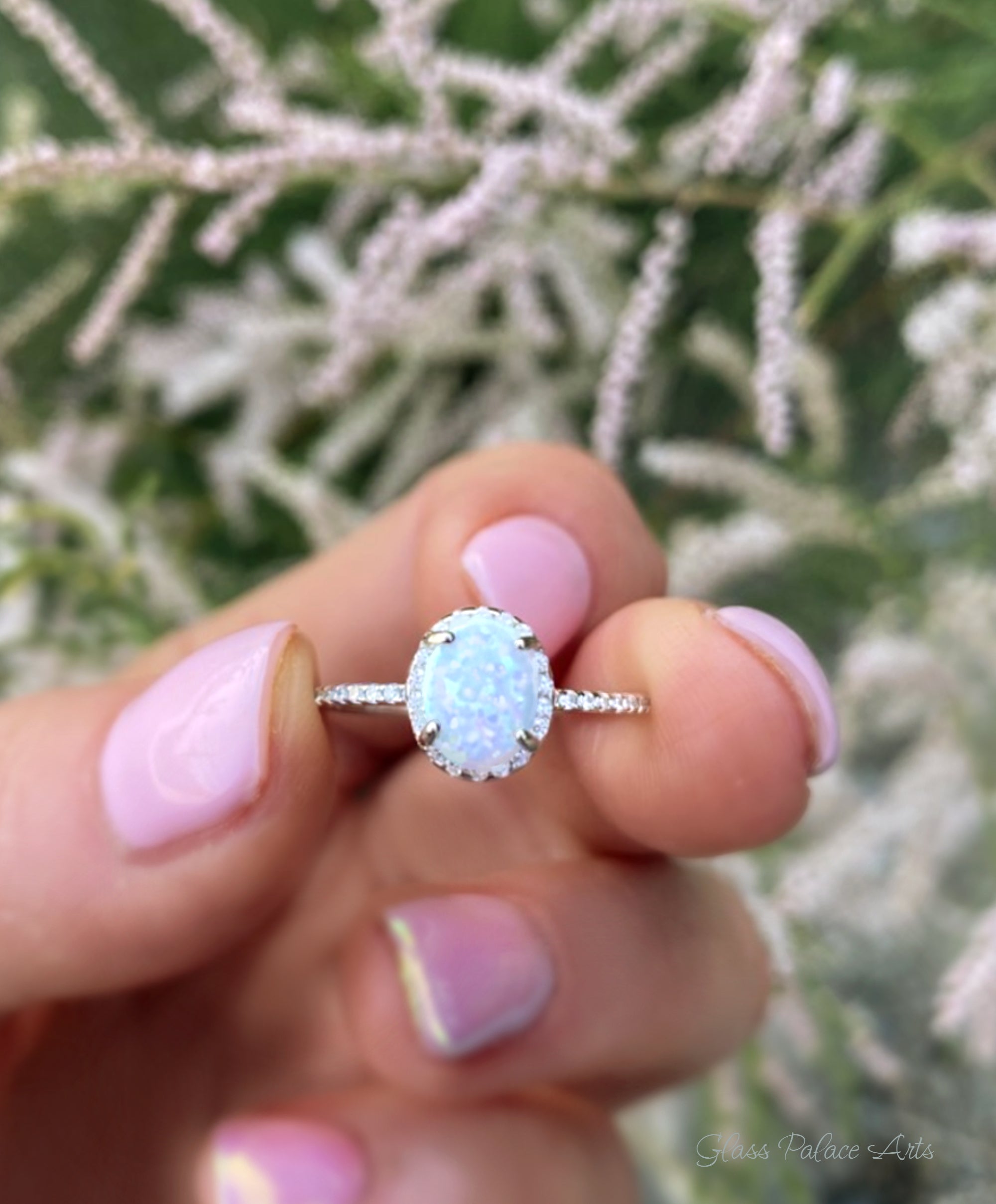 Best Selling Sterling Silver White Opal and White Topaz Ring