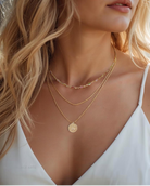 Gold Flower Coin Medallion Necklace – Layering Necklace With Dainty Floral Pendant
