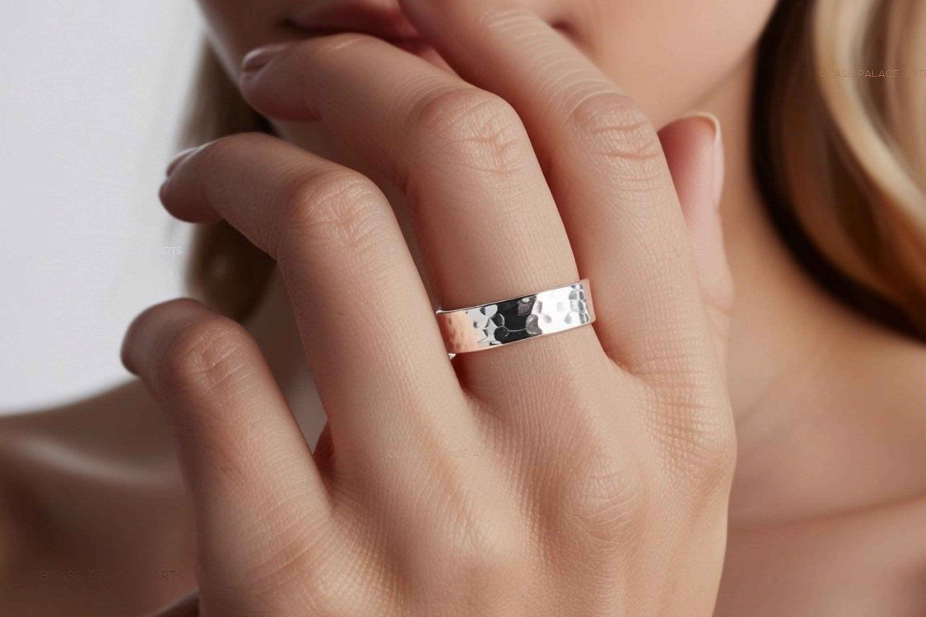 Thick Sterling Silver Hammered Ring Unisex - Wedding Band For Him Or Her