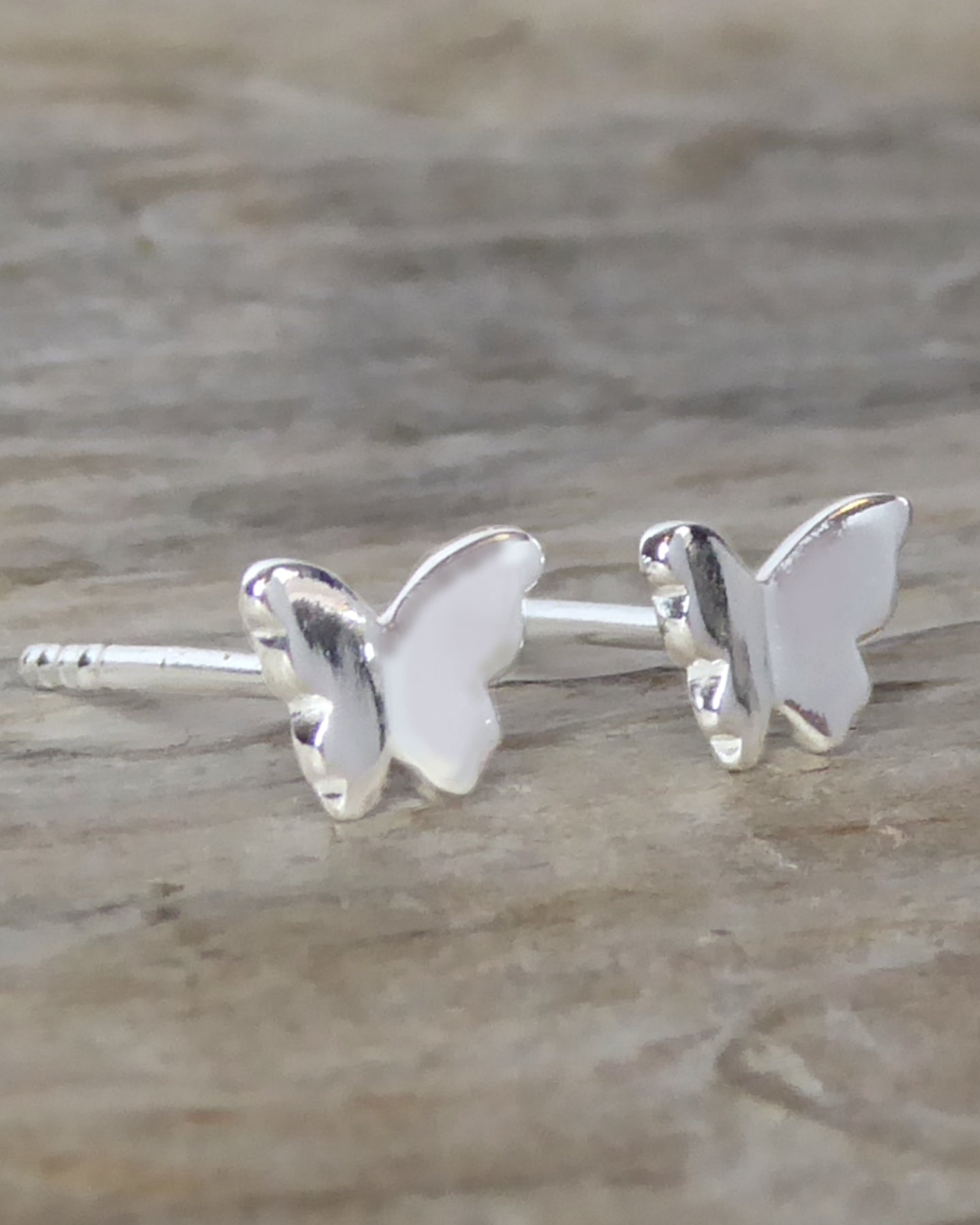 sterling silver butterfly stud earrings