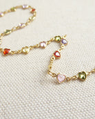 Heart Gemstone Choker Necklace - Dainty Multicolor Layering Necklace For Women
