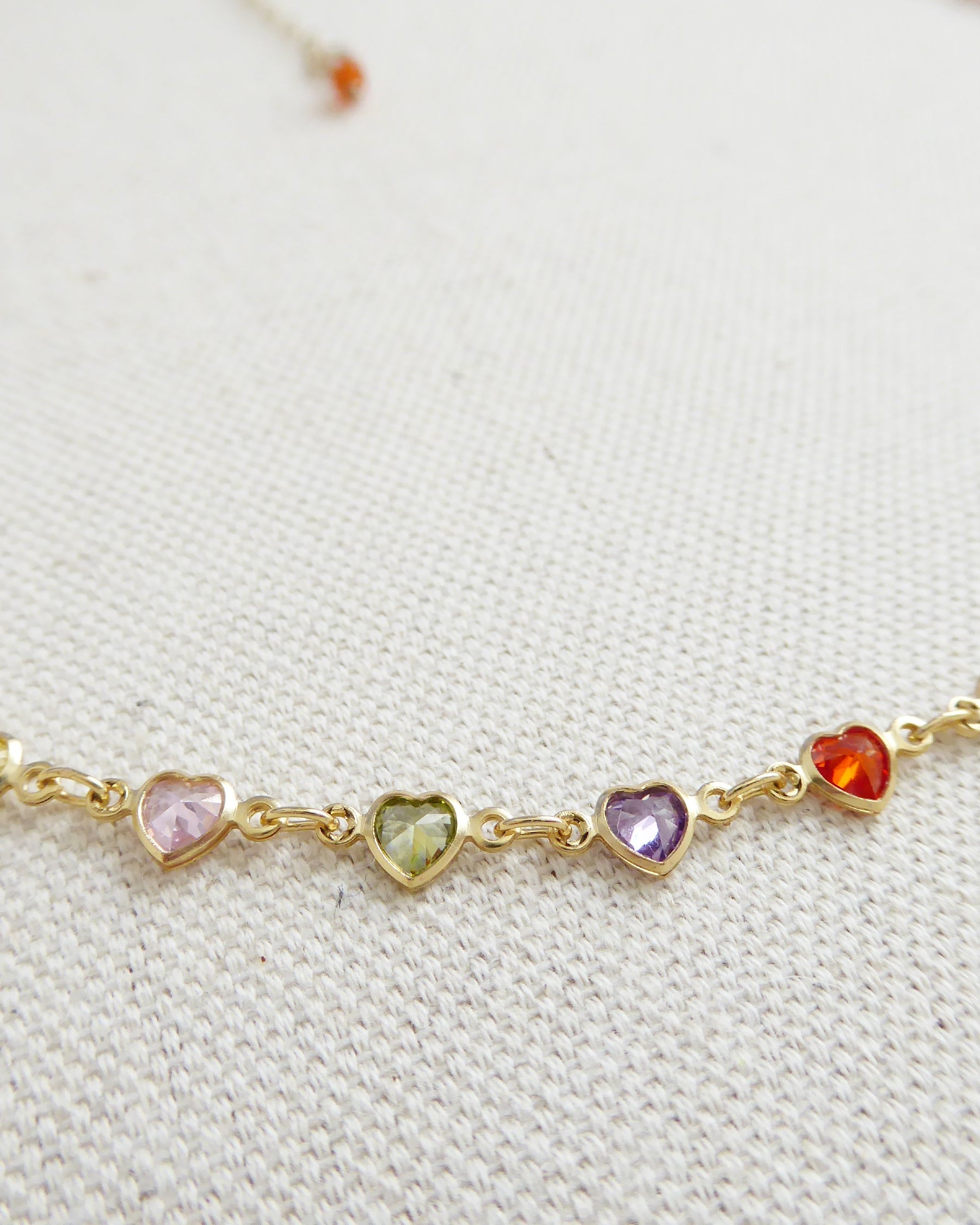 Heart Gemstone Choker Necklace - Dainty Multicolor Layering Necklace For Women