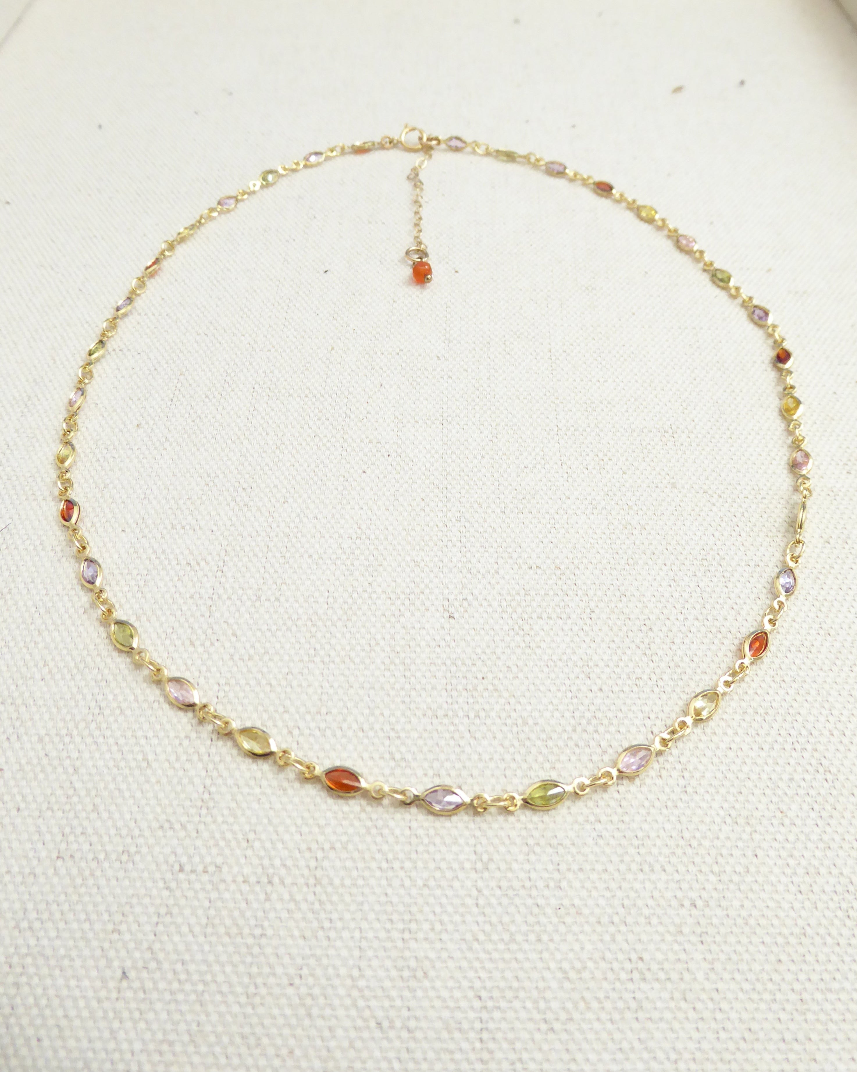 Dainty Multi-Color Gemstone Choker Necklace For Women