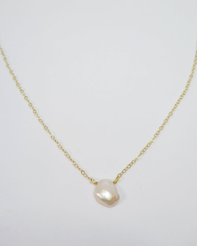 Baroque Freshwater Pearl Necklace For Women- Sterling Silver, 14k Gold or Rose Gold
