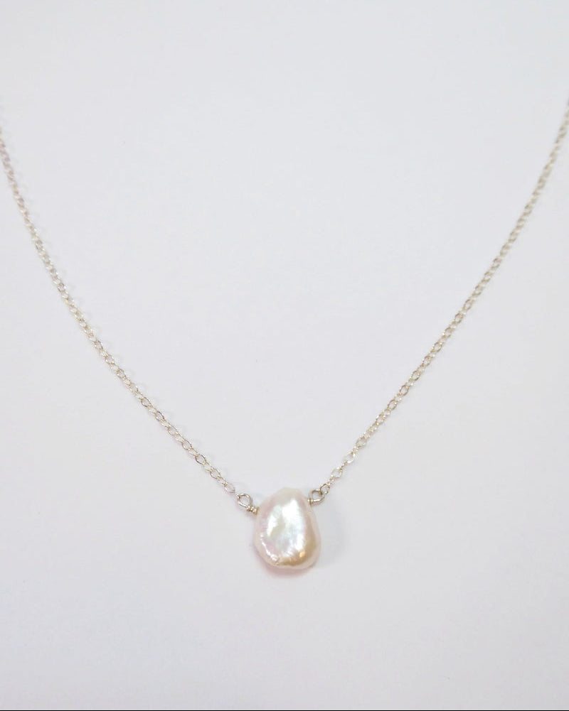 Baroque Freshwater Pearl Necklace For Women- Sterling Silver, 14k Gold or Rose Gold