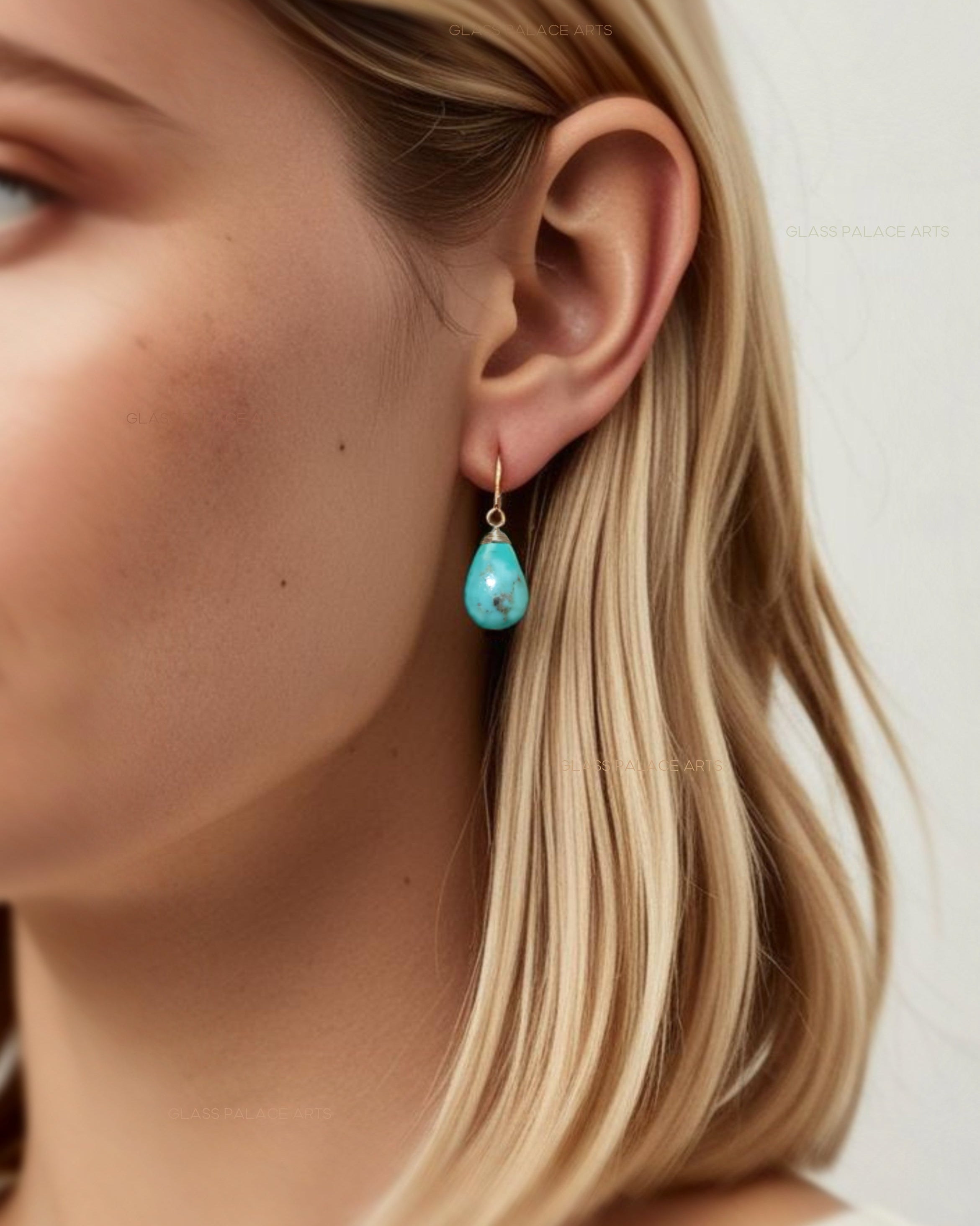 Sleeping Beauty Turquoise Teardrop Earrings