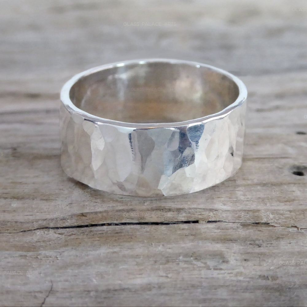 Thick Sterling Silver Wedding Band, 8mm Wedding Ring For Him Or Her - Unisex