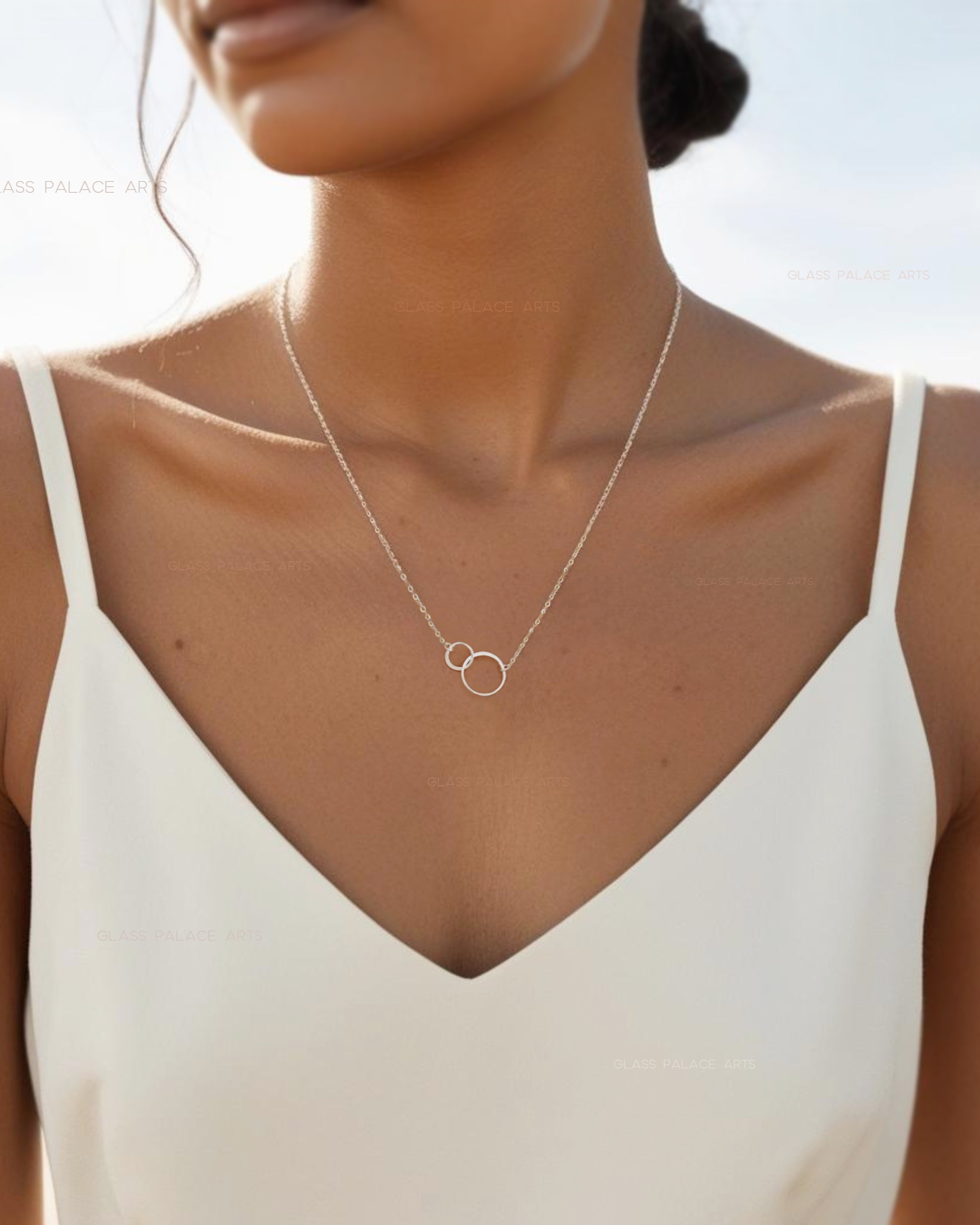 Small Sterling Silver Infinity Necklace With Interlocking Circles