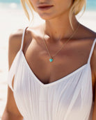Tiny Turquoise Heart Necklace For Women - Sterling Silver, 14k Gold Fill