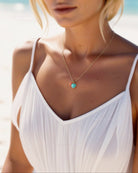 Turquoise Heart And Coral Teardrop Charm Necklace