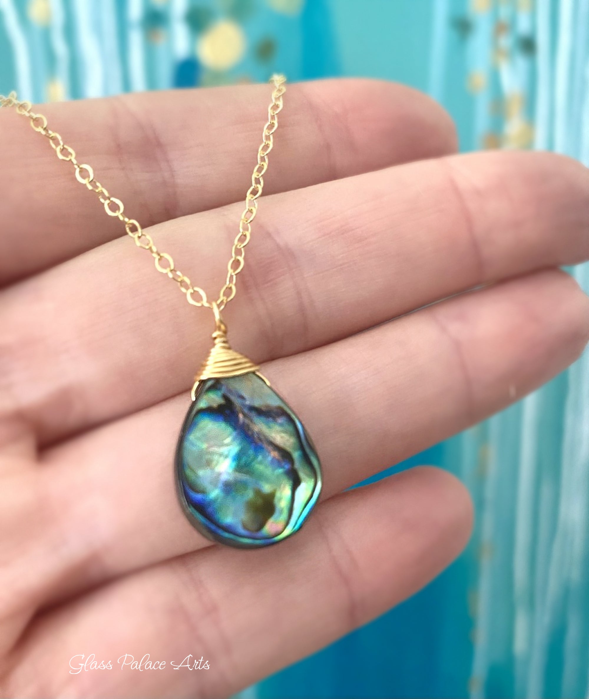 abalone layered multi strand pendant necklace 