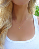 Small Butterfly Necklace With Larimar