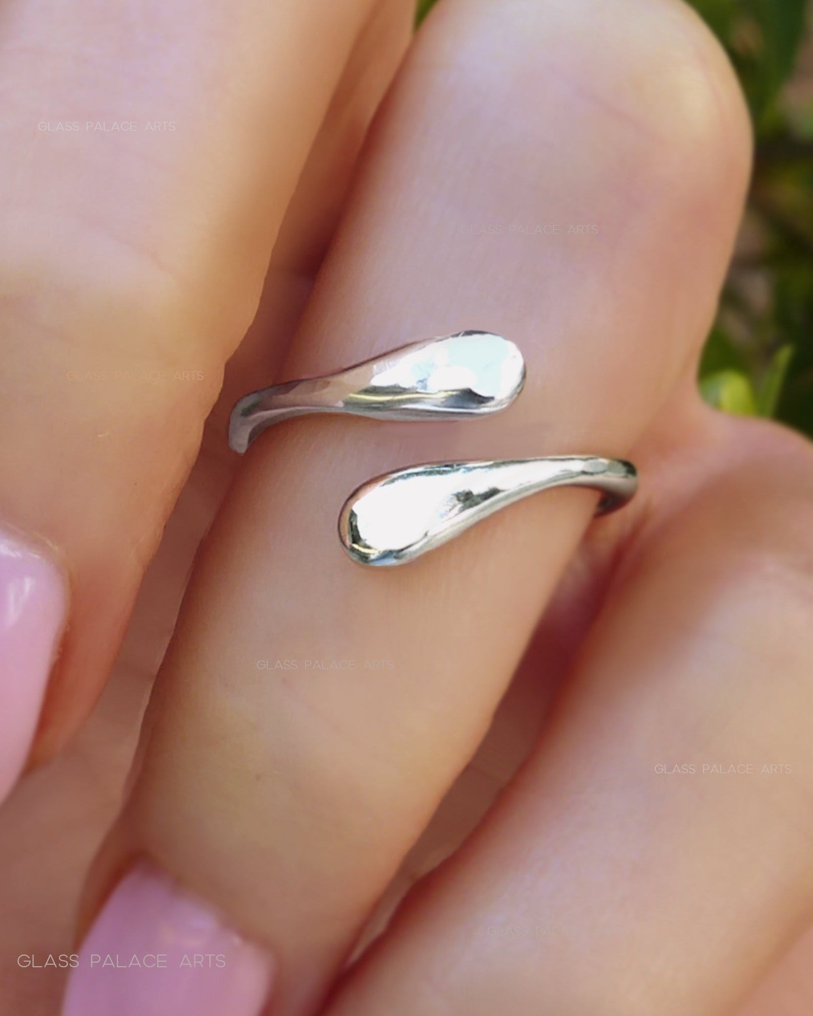 Adjustable Sterling Silver Bypass Ring - Modern Hammered Wrap Around Ring For Women