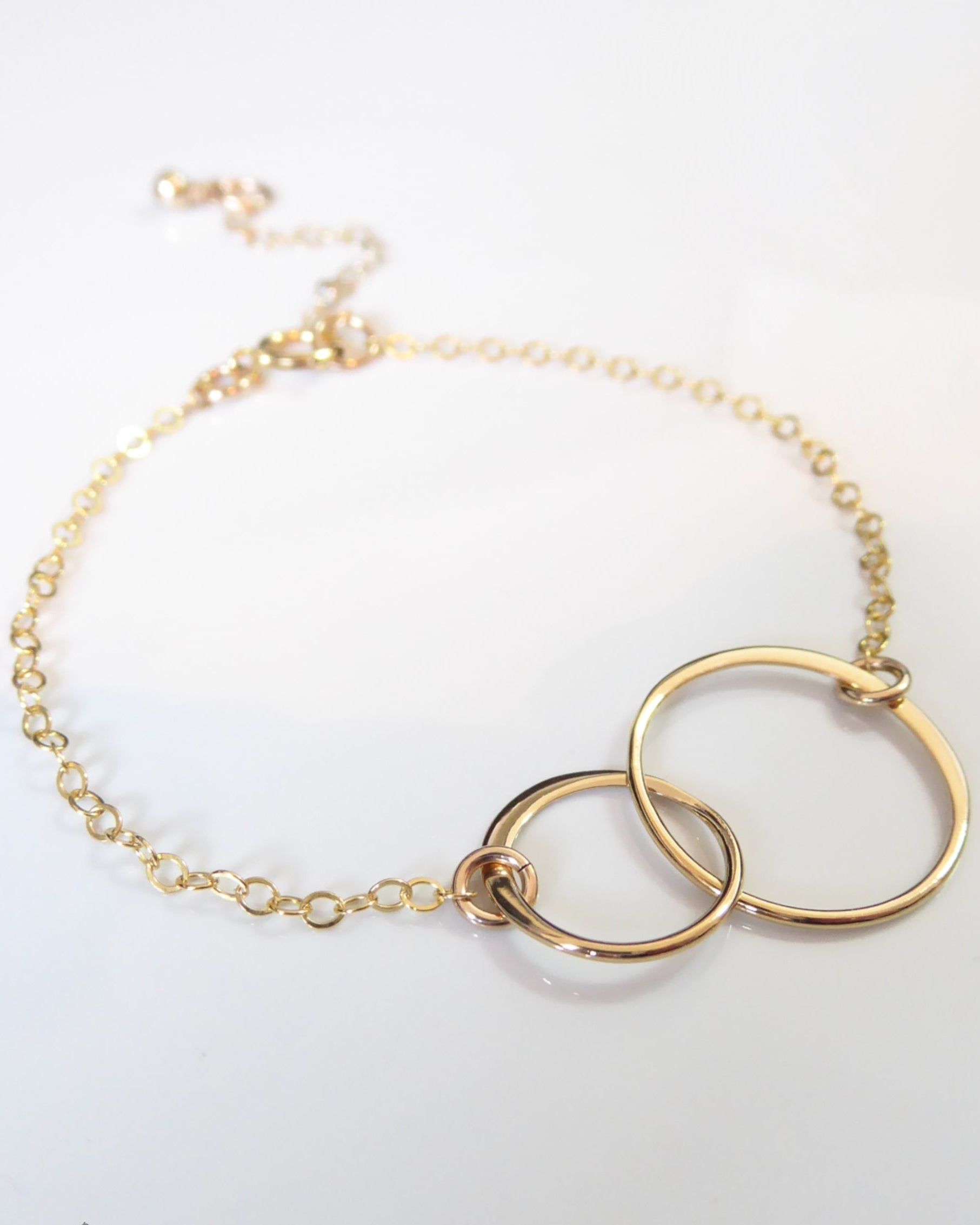 Interlocking Circle Infinity Bracelet For Women, Sterling Silver, Gold or Rose Gold